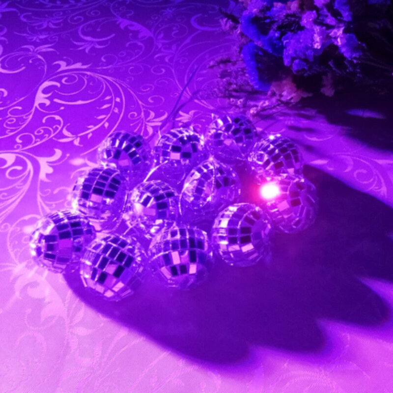 Espejo de cristal de 24 unids/set con purpurina, espejo plateado ligero para fiesta de baile y discoteca, decoración de cristal para Bar, fiesta, concierto y graduación