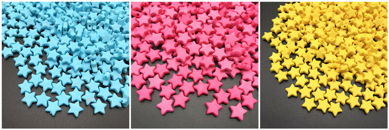 100pcs 9mm Acrylic Spacer Beads Five-pointed Star Rainbow Color Beads For Jewelry Making DIY Bracelet necklace
