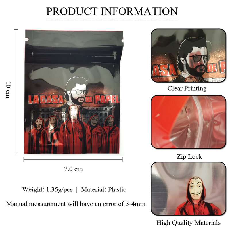 2021 Top Quality Cool Red Man Plastic Bags Storage Tobacco Waterproof Bag With Windows 7*10 CM Eco-Friendly Custom LOGO