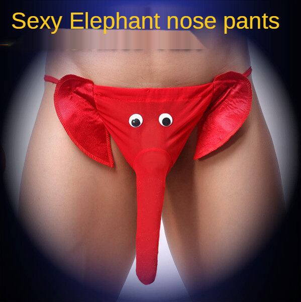 Cuecas masculinas de elefante, lingerie sexy com bojo elástico gay, tanga  para costas em t / Roupa íntima masculina
