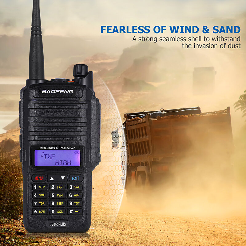 Baofeng-walkie-talkie UV-9R Plus, resistente al agua IP68, alta potencia, CB Ham, 10KM, largo alcance, UV9R, Radio bidireccional portátil