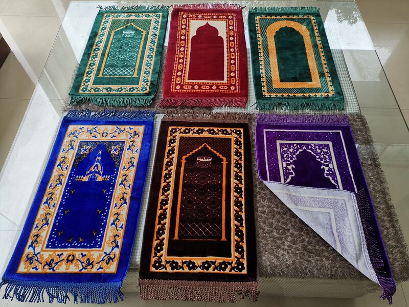 Tapete de oração das crianças tapete de oração islâmico janamaz muslim salah namaz sajadah 35 × 60cm