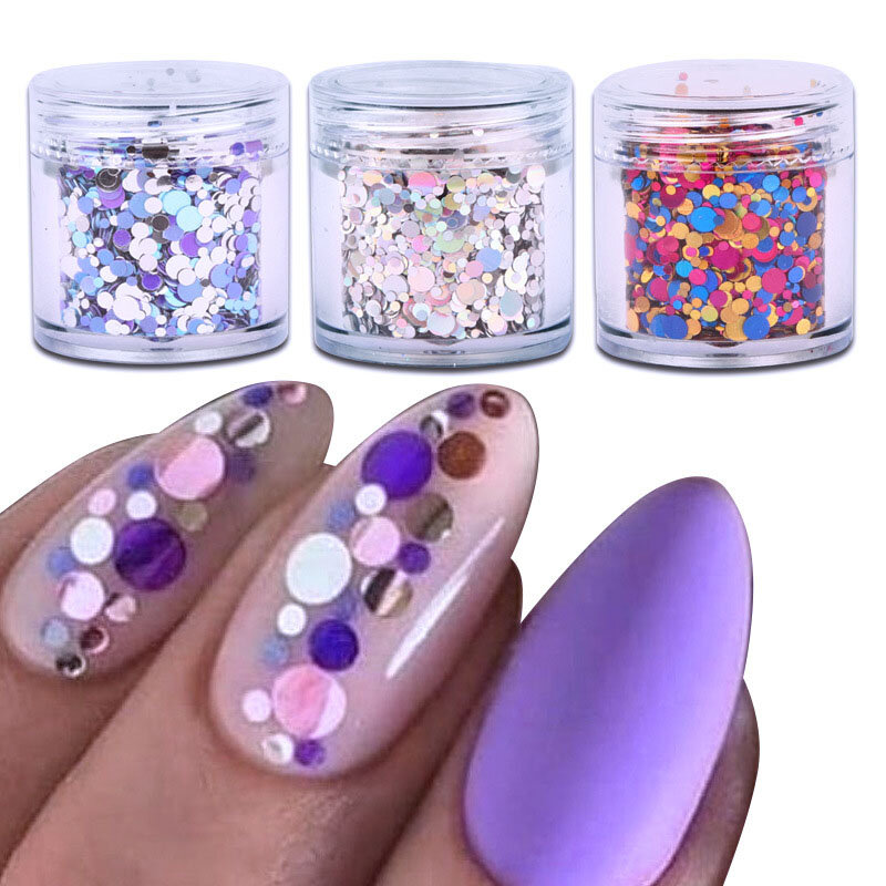 10 мл консервированный дизайн ногтей смешанные мини круглые Блестки DIY принадлежности для маникюра красочные точки пайетки дизайн ногтей
