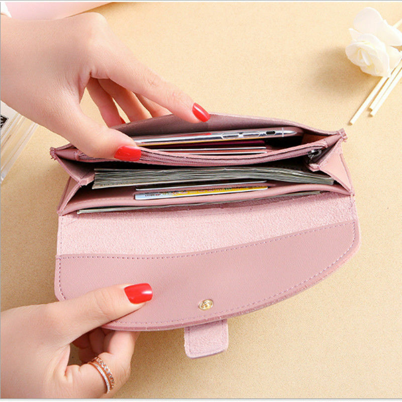 Billeteras para mujer, monedero largo, Elegante, sólido, con cremallera, tarjetero, bolsillo para teléfono móvil Simple, monedero de gran capacidad