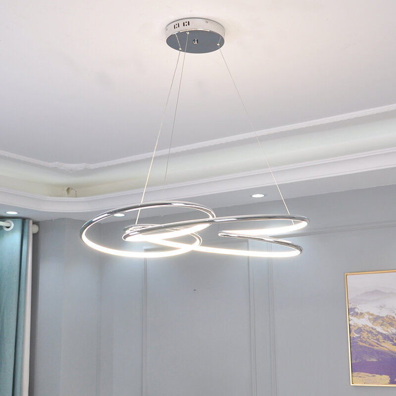 Or chrome placage moderne led lustre éclairage pendentif lustre dans le salon chambre cuisine maison suspendus lumières