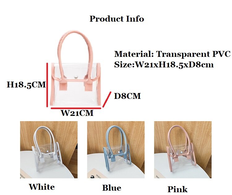 New Summer Transparent Handbag Small Fresh Beach Bag Popular Women's Wash Bag Transparent Bag