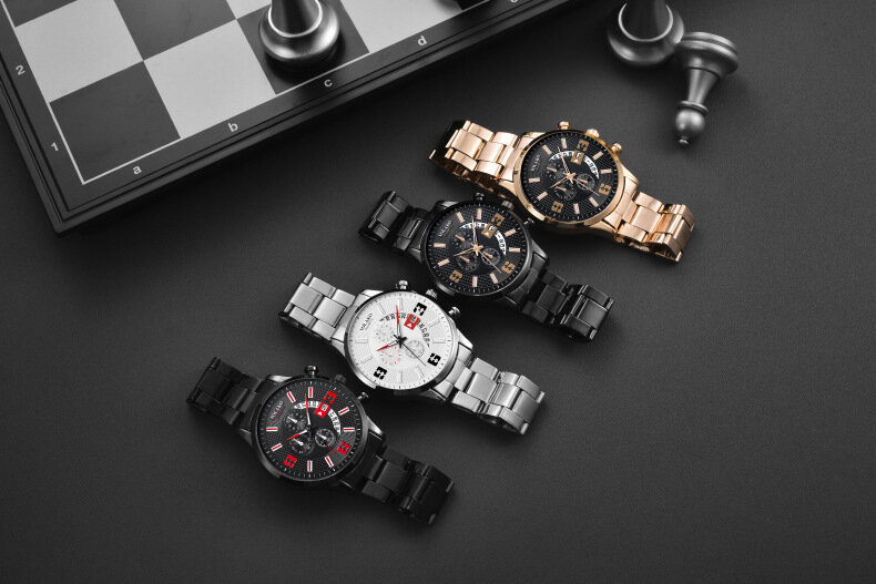 New Goods! ! Fashion Big Digital Calendar Men's Watches Men's Watches Quartz Watches Steel Band Men's Watches Factory Outlet