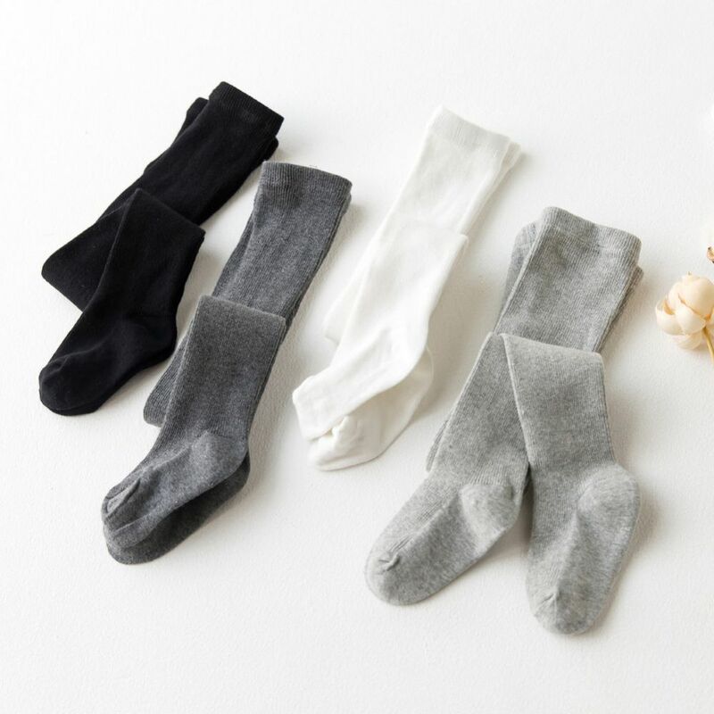 Weixinbuy inverno algodão da criança meninas meias meias meias sólido 2-9t com nervuras de malha antiderrapante crianças engrossar leggings