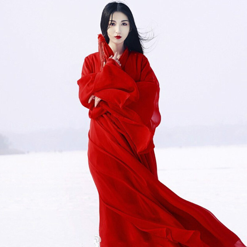 الصينية القديمة زي ملابس حريمي التقليدية Hanfu تانغ سلالة أزياء رقص فستان جنية الشعبية الأحمر Hanfu وتتسابق