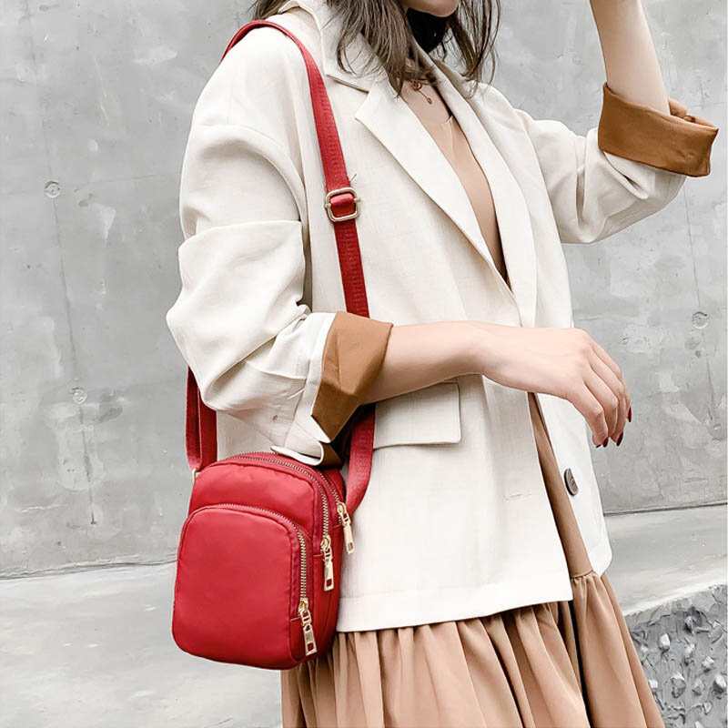 Mini borsa a tracolla impermeabile da donna con cerniera borsa per telefono borsa a tracolla moda borsa piccola borsa per ragazza rossetto borsa cosmetica