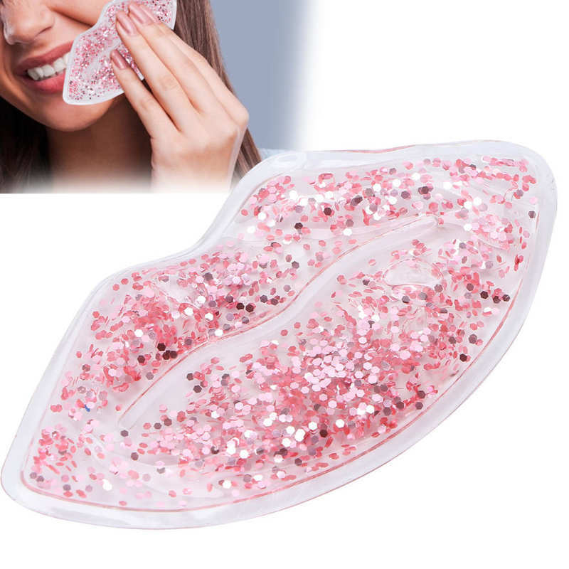 Reusable Lip Shape Ice Pack Hot Cold Compress Gel Facial Care Lip Mask Anti-Swelling Pain Relief Patch