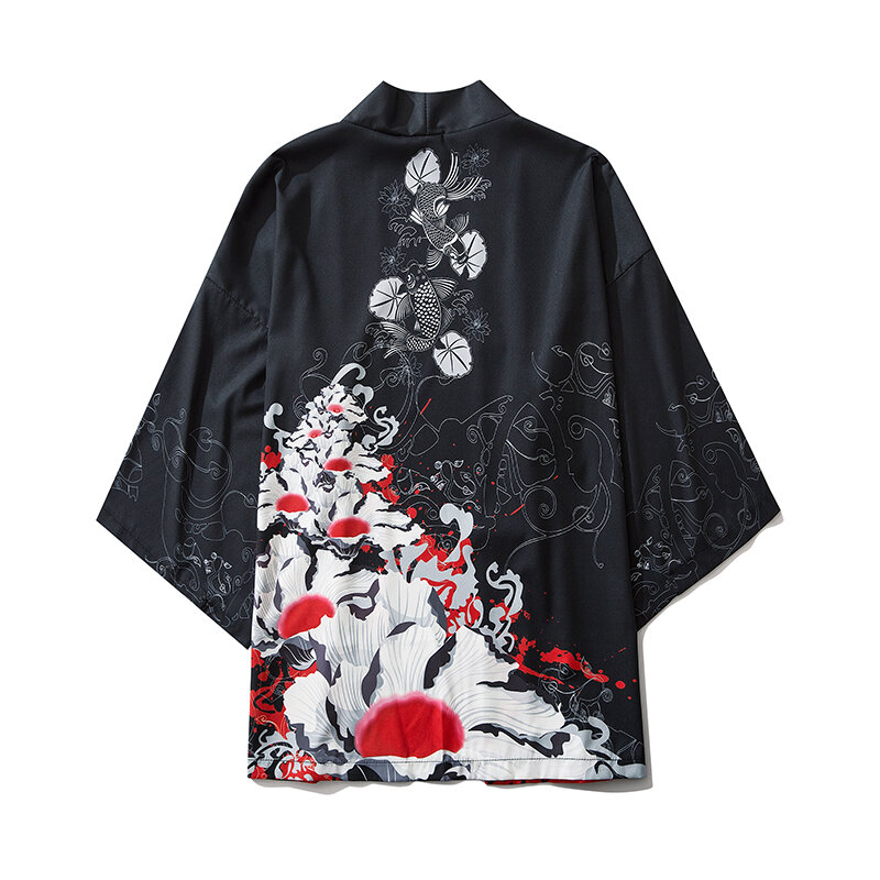 Alta Calidad Abrigo Kimono De Manga Corta Para Hombre 