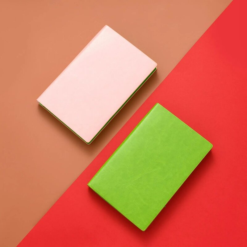 Lançamento produto material de escritório couro pu planejador colorido doce diário planejador semanal caderno escola