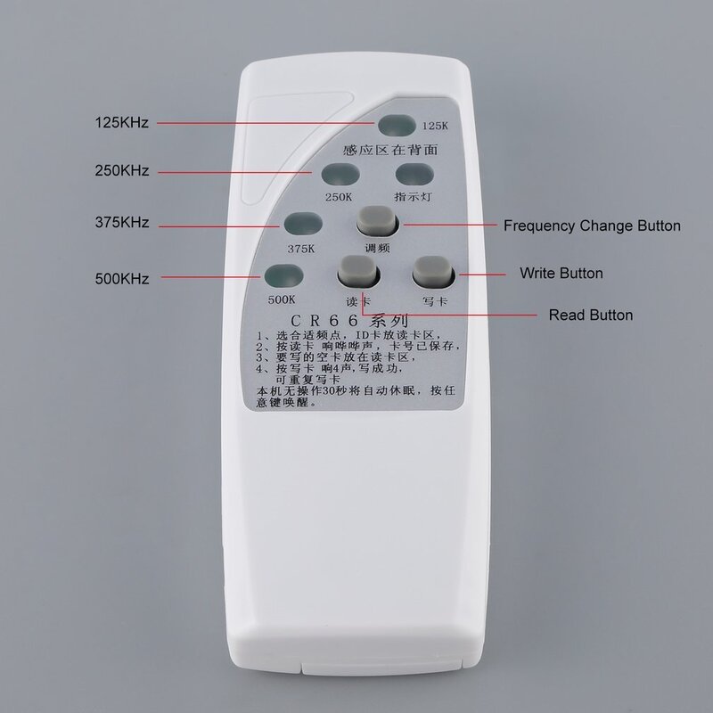 Handheld RFID Access Control Card Reader 125/250/375/500KHz Copier Writer Duplicator ID Tags Programmer Smart Key Copier