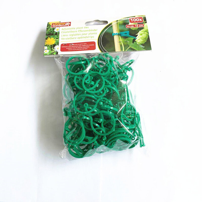 Orchard และสวน100Pcs Botany-Stem Vine สายรัดคลิปสวนพืชมาพร้อมกับหัวเข็มขัดแหวนเครื่องมือ Кольца