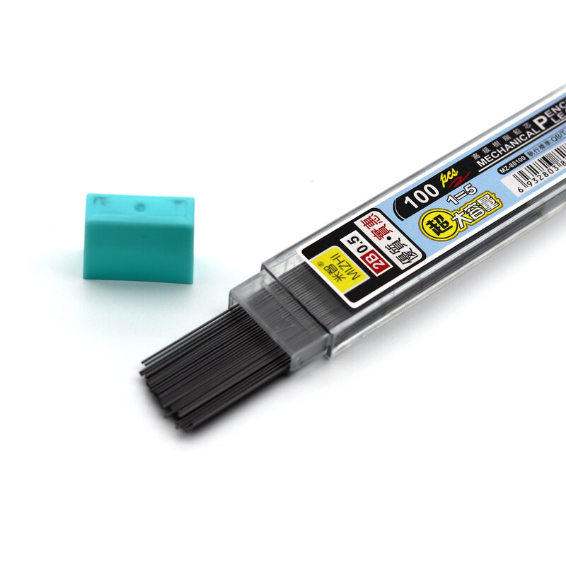 100/pces 0.5/0.7mm lápis mecânico leva 2b lápis automático núcleo recarga para escritório escola esboço desenho arte suprimentos