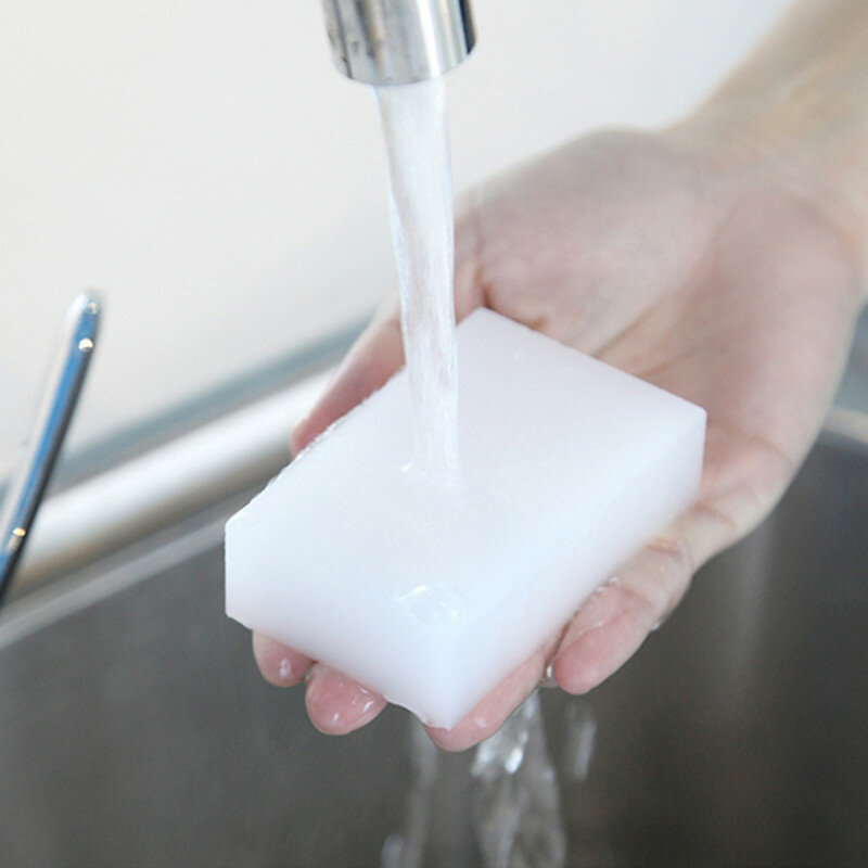 50 pezzi 10cm * 6cm * 2cm gomma magica spugna bianca spugna nano ad alta densità per pulire cucina, soggiorno e servizi igienici