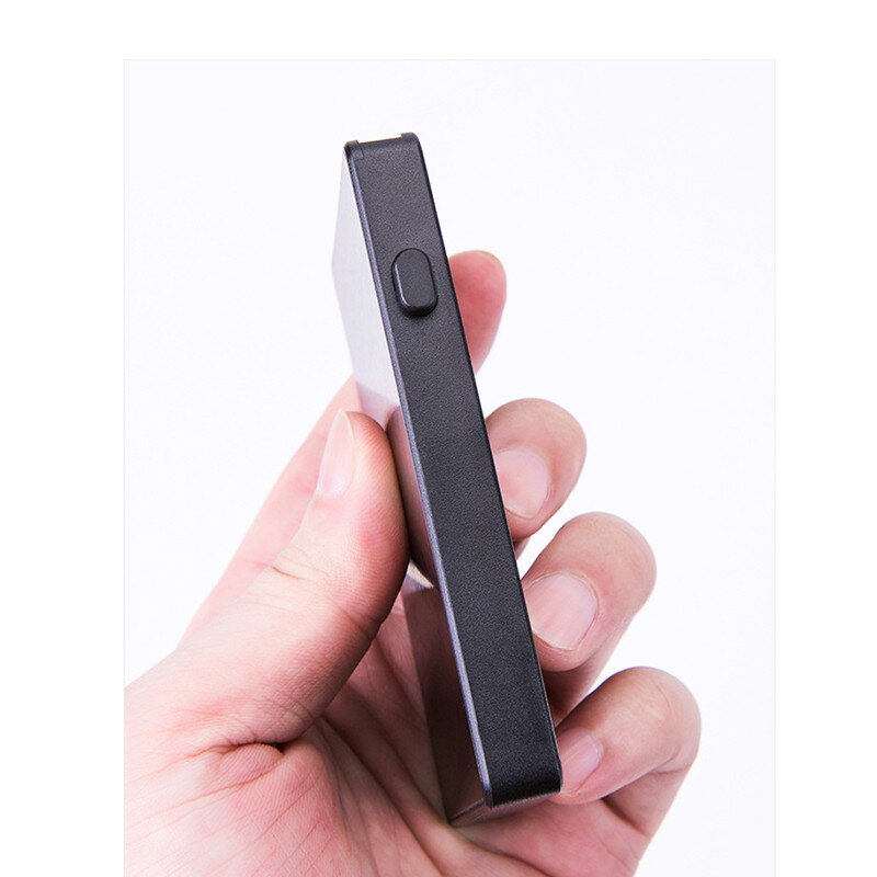 Bisi goro-novo porta-cartão de gravação a laser masculino, antifurto, porta cartão criativo ultrafino 2021
