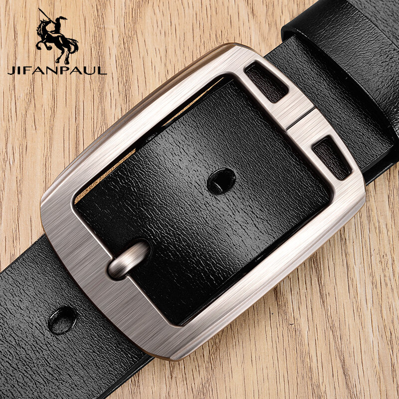 JIFANPAUL-Cinturón de alta calidad para hombre, auténtico diseño clásico, hebilla de pin retro avanzada, de cuero, a la moda, para negocios, formal
