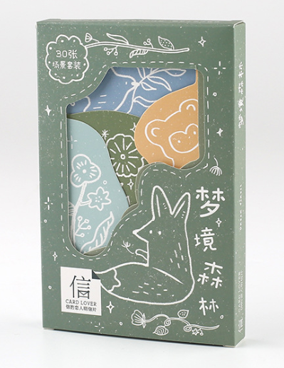 Carte postale en papier dream forest, 143mm x 93mm (1 paquet = 30 pièces)