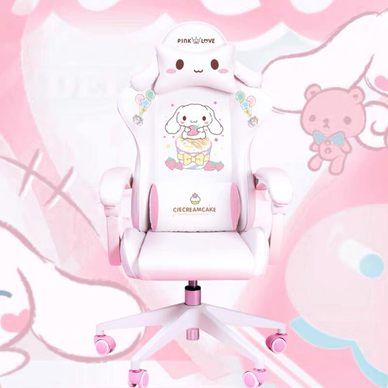 Cute cartoon chairs bedroom comfortable office computer chair home girls gaming chair swivel chair adjustable live gamer chairs