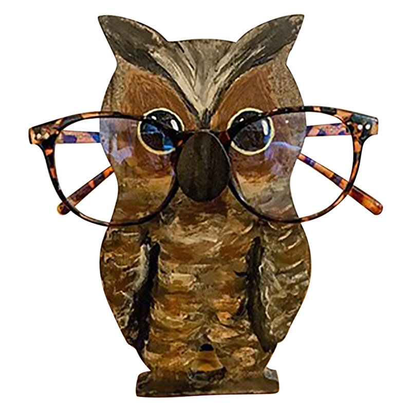 زينة عيد الميلاد الحيوان نظارات رف لطيف الحيوانات الأليفة الحلي الخشبية للمنزل سطح المكتب الديكور الفني نظارات رف ديكور المنزل