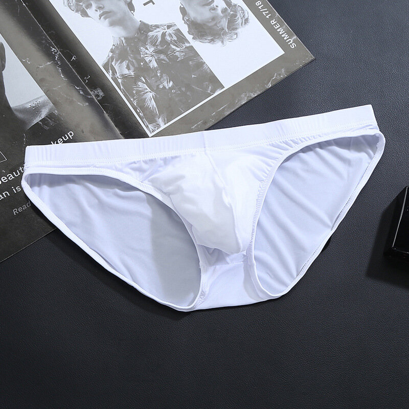 เซ็กซี่ชุดชั้นในชาย U นูน One ชิ้น Ultra-บางผ้าไหมโปร่งใสกางเกงในชายขนาดใหญ่ต่ำเอวกางเกงขาสั้นเ...