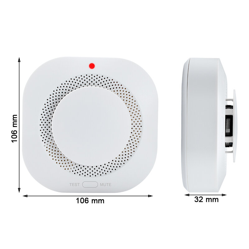 Awaywar 433MHz Wireless Fire Protection Smoke Detector Portable Fire Alarm Sensors For Smart   home Security Alarm System