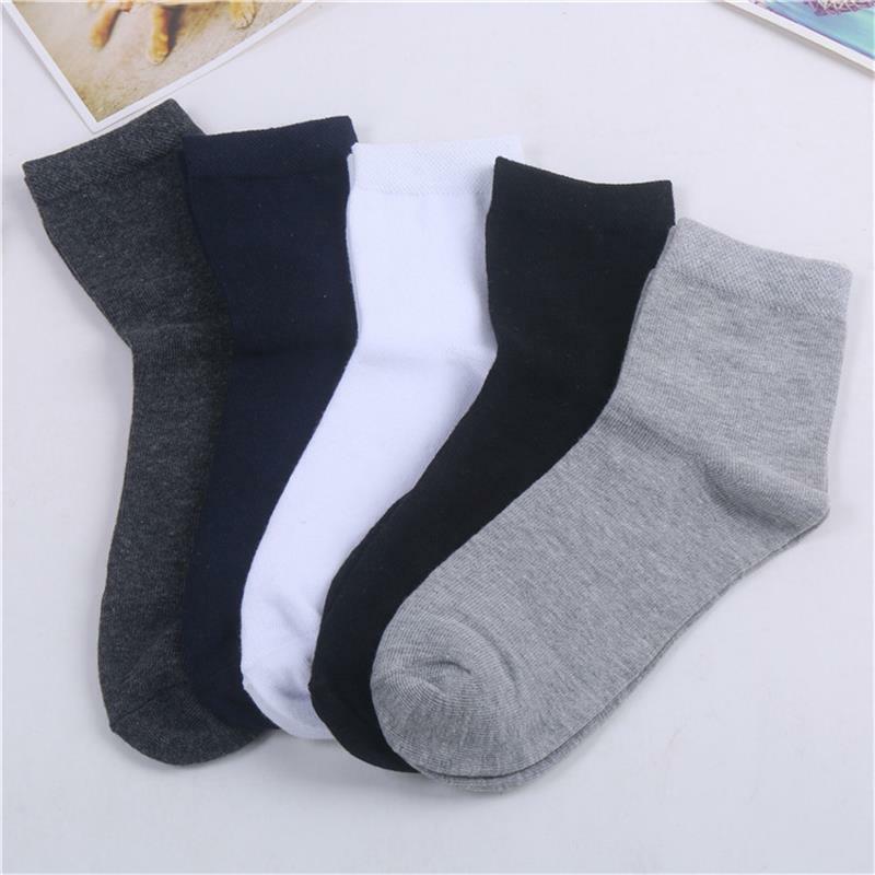 10 pares/meias masculinas de poliéster algodão respirável, meias de meia cor sólida fina de verão e outono, meias casuais de negócios