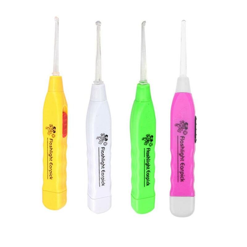 Ear Wax Remove LED Flashlight EarPick Cleaner Tool Curette Electric Ear Cleaning Device Cleaner Dig with 2 Earpick 1 Tweezers