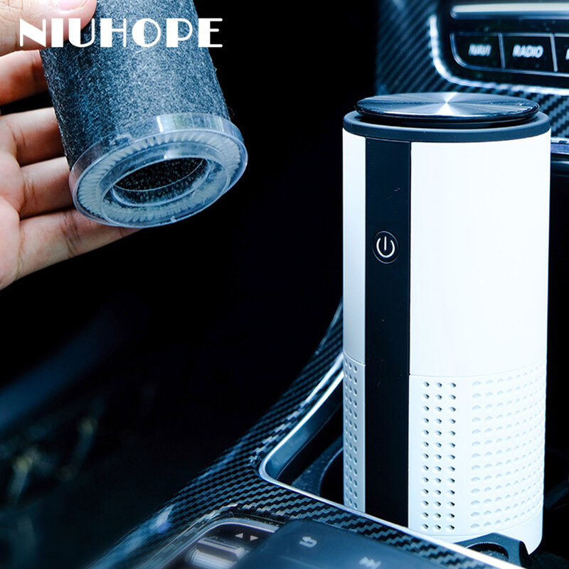 Niuhope purificador de ar portátil usb carregamento sem fio íon negativo além formaldeído neblina e odor carro oxigênio barra
