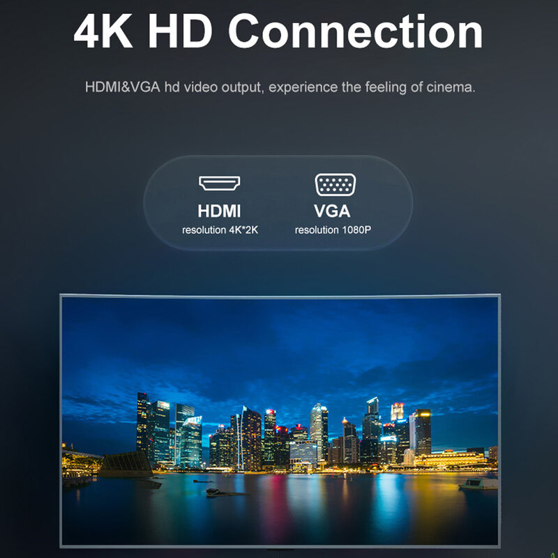 DeepFox ประเภท C Hub USB C ถึง Dual HDMI VGA Lan พอร์ต USB 3.0 SD/TF Card reader USB-C Hub สำหรับ MacBook Pro
