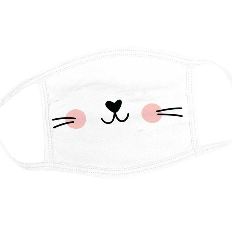 Máscara filtro facial protectora para niños, a la moda mascarilla con estampado de gato, a prueba de viento, de algodón, reutilizable, 3 uds.