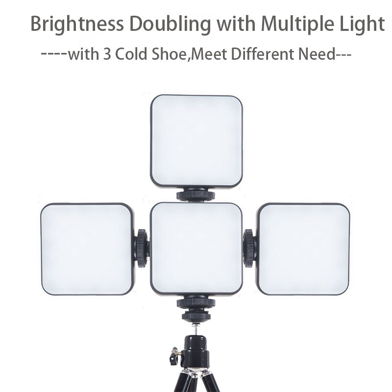 VL64 LED Video Light Stepless Dimmable Camera Light 2500mAh Rechargable Photography Fill Lamp For DSLR SLR Smartphone