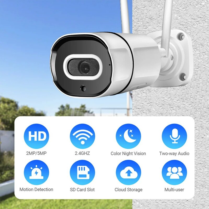 La nueva cámara inteligente HD de 1080p para exteriores, con graffiti, WiFi, está conectada a la Cámara de monitoreo remoto Tuya