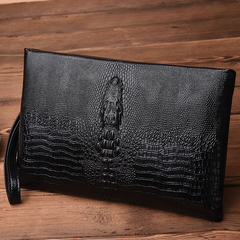Men's Day Clutch Crocodile Pattern Envelop Bag iPad Case Male Business Travel Bag Multi Functional Man's Bag