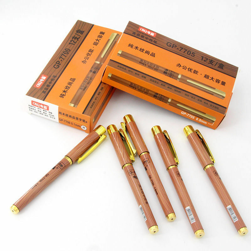 Bolígrafo de Gel fino de grano de madera pura, pluma de alta gama de 0,5/0,7/1,0mm, de gran capacidad, 5 + 20 piezas