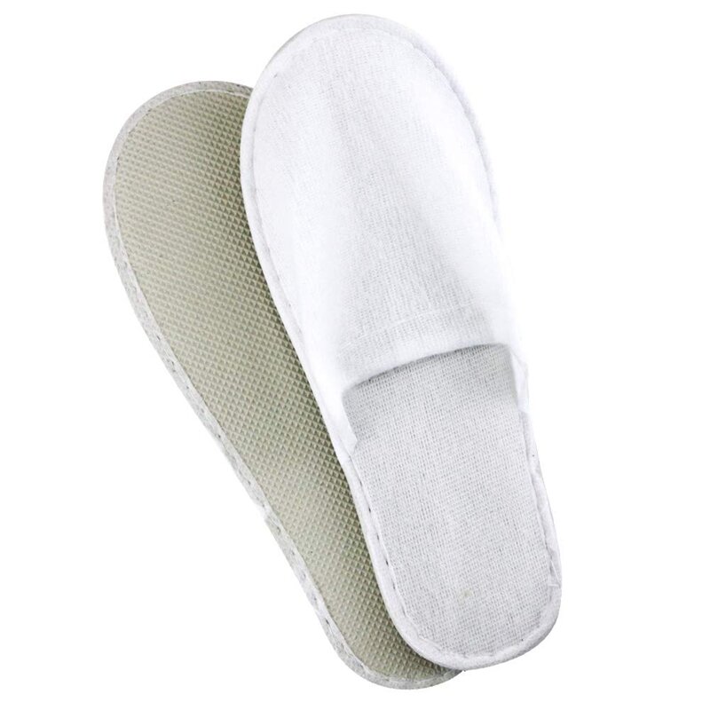 Disposable Slippers, Closed Toe Disposable Slippers Fit Size for Men and Women for Hotel, Spa Guest Used, (White)