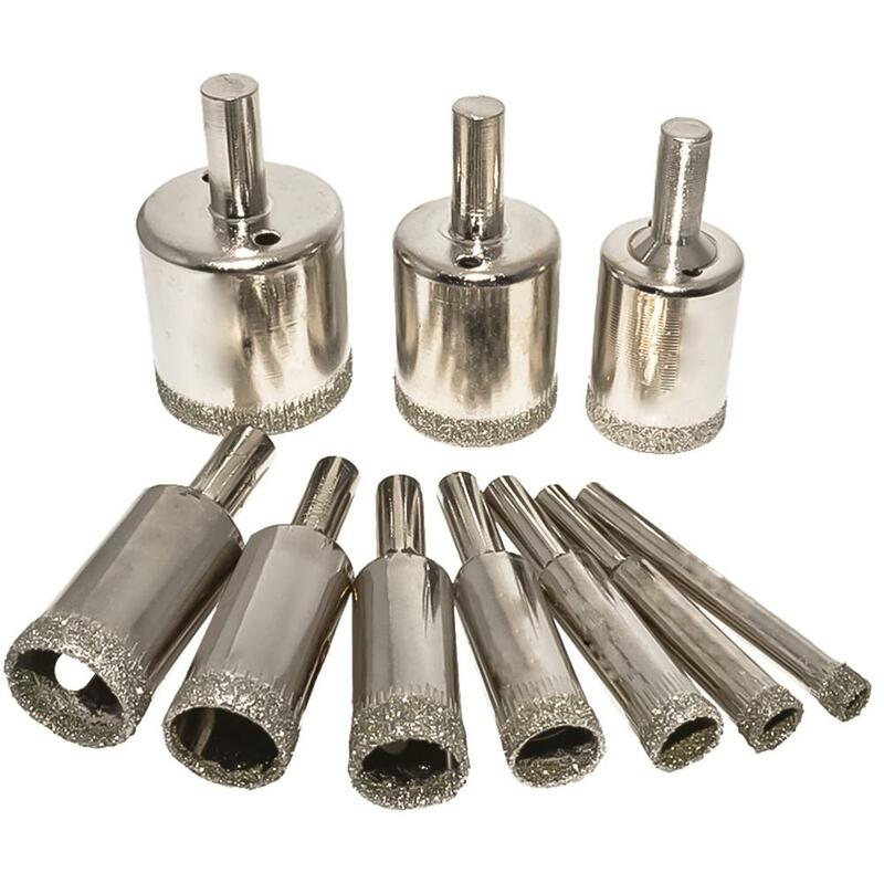 10 pces de perfuração hoesaw corte kit 8-50mm conjunto buraco serras & acessórios para vidro cerâmica telha perfuração ferramentas