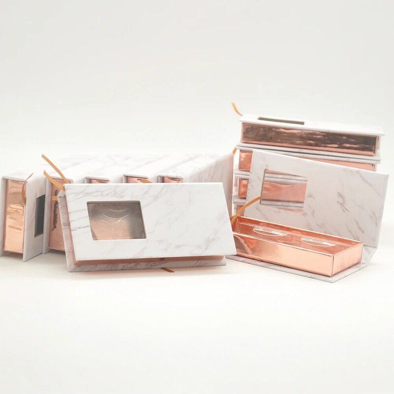 30/pack Eyelash Boxes Package Wholesale Custom Lash Box Packaging  faux cils 25mm Mink eyelashes strip magnetic case bulk Vendor