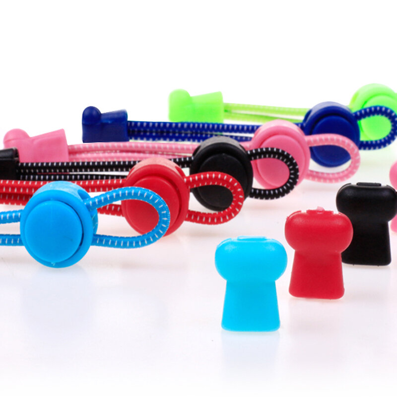 Cordones elásticos redondos para niños, cordones de bloqueo sin atar, cordón rápido para perezosos, 1 par