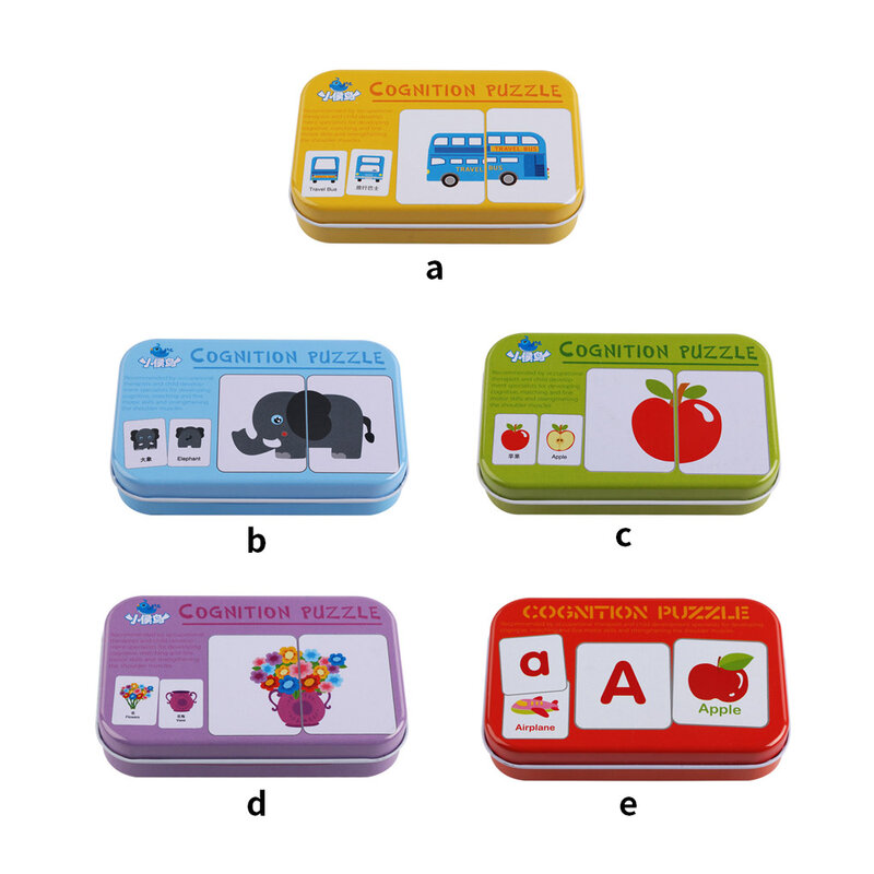 Baby Kid Educational Toys Learn English Puzzle Montessori Cognitive Card Infant 
