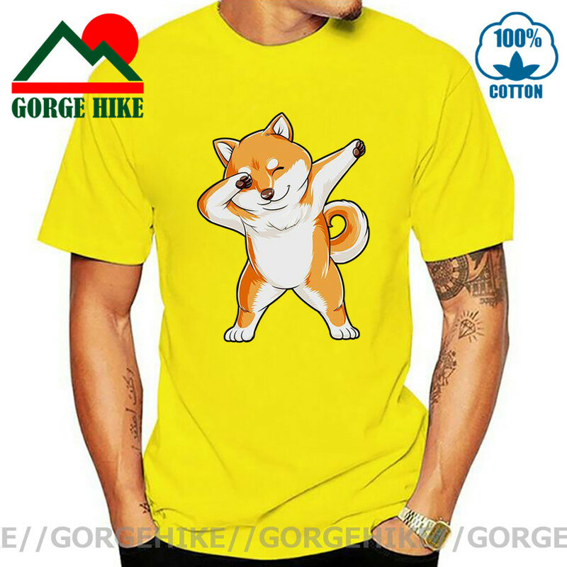 Camiseta GorgeHike Dabbing Shiba Doge Inu para mujer y hombre, camiseta divertida de Meme, camiseta de Perro Japonés, ropa de calle de Hip Hop, camiseta de Shiba gruesa Inu