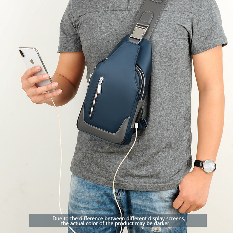 Männer Umhängetasche Umhängetasche Oxford tuch Brust Taschen Crossbody Casual messenger taschen Mann USB lade Multifunktions Handtasche