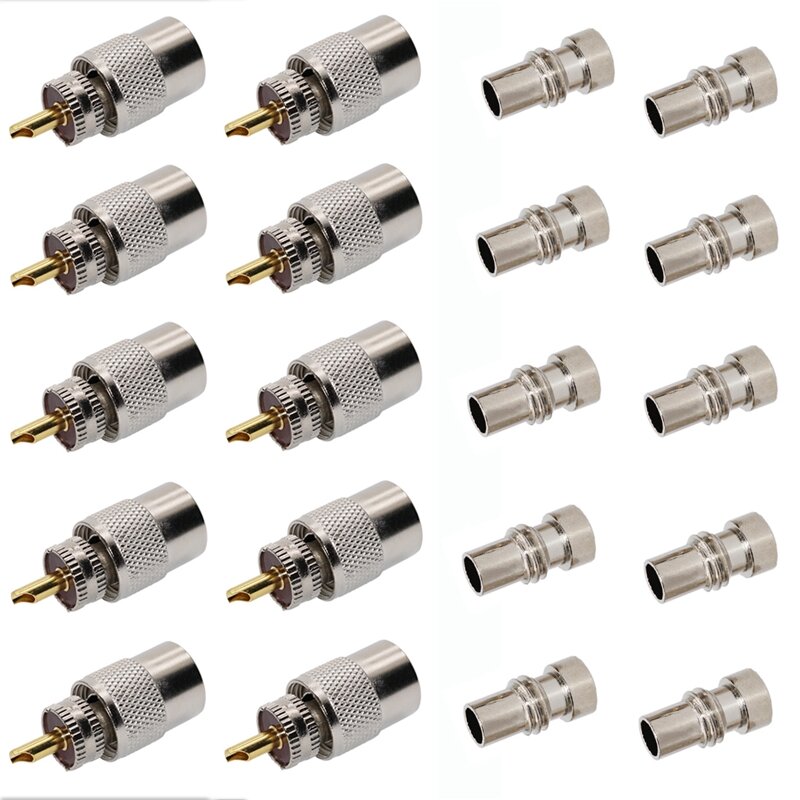 Enchufe conector de soldadura con reductor para Cable Coaxial RG8, RG-213, PL259, paquete de 10 unidades