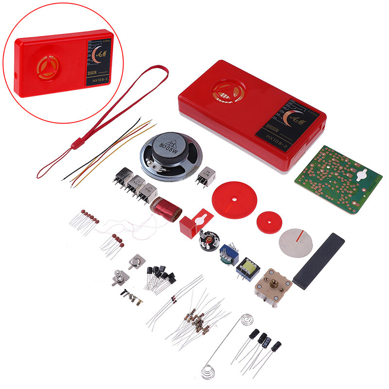 1 Juego de 7 tubos AM Radio Kit DIY electrónico Kit de aprendizaje electrónico HX108-2