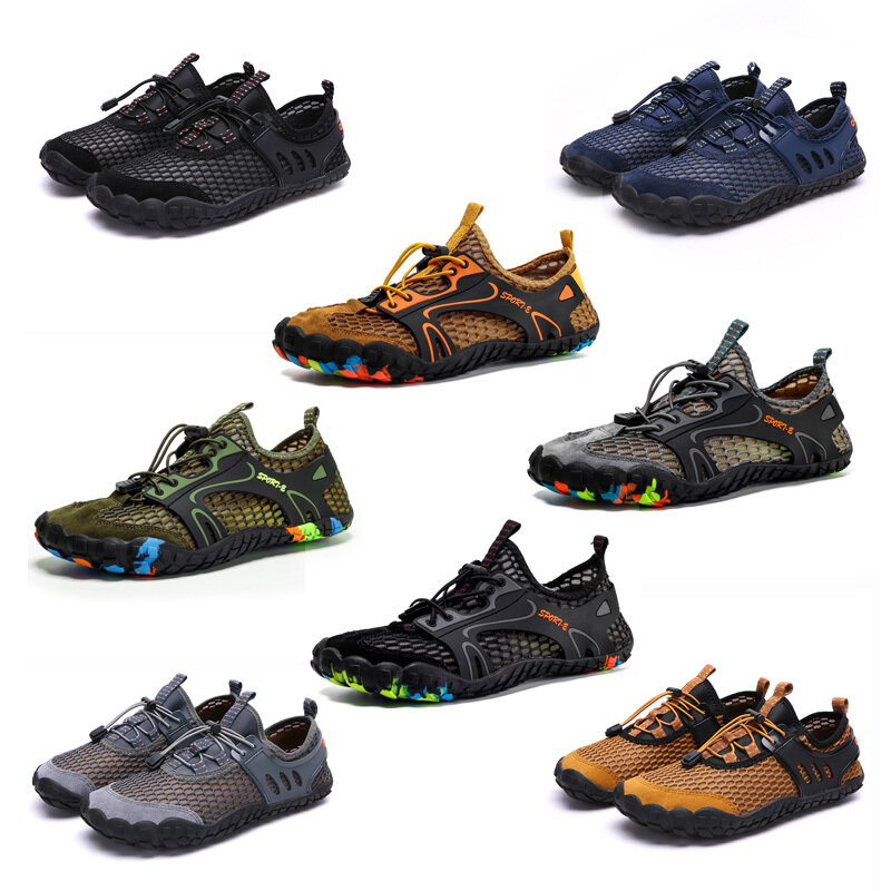Zapatos de senderismo antideslizantes para hombre, calzado transpirable para deportes al aire libre, secado rápido, agua, playa, escalada