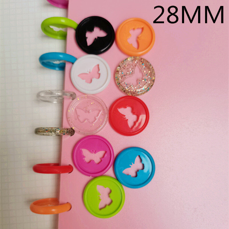 30PCS28MM new butterfly plastic binding ring notebook mushroom hole button loose-leaf coil binding buckle