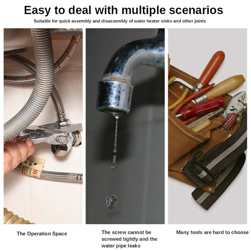 8 In 1 antiscivolo riparazione della cucina strumento idraulico chiave per Flume lavello rubinetto chiave idraulica chiave per tubi chiavi per bagno set di strumenti