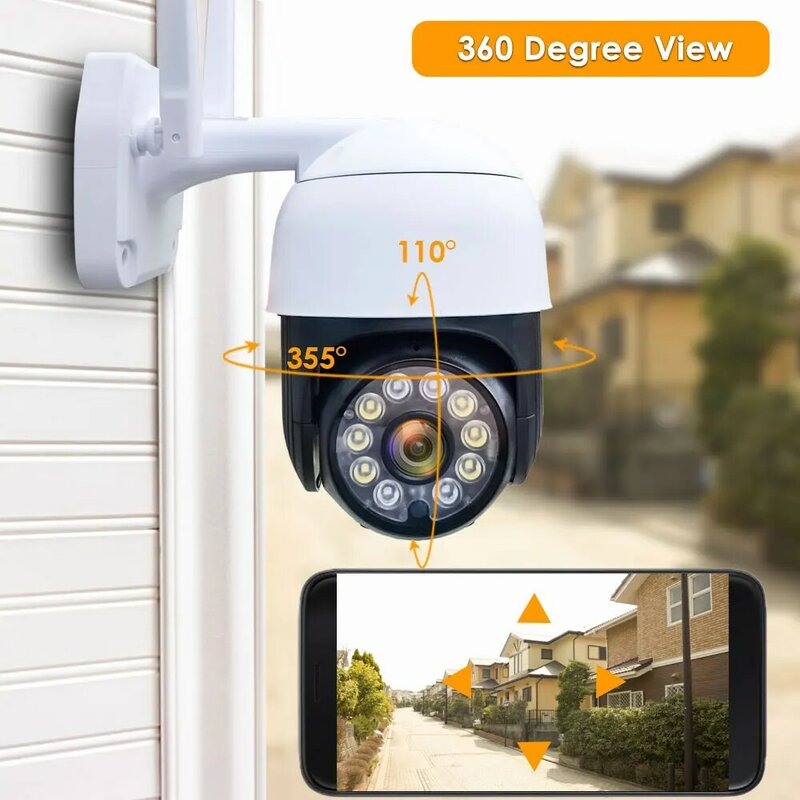 5MP IP-Kamera Outdoor-Überwachungskamera 1080P CCTV-Videoüberwachungskamera WiFi-Nachtsicht 2-Wege-Audio-Bewegungserkennung Alexa